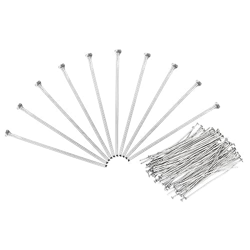 PATIKIL 500Pcs Flat Head Pins for Jewelry Making 25mm Stainless Steel Flat Head Pins Jewelry Head Pins for Craft Earring Bracelet Necklace Pendant Supplies 22 Gauge Silver - size: 25mm