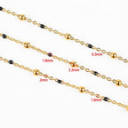 UMAOKANG 16.4 Feet Gold Chain for Jewelry Making Golden Black Ball Bead Link Chain Roll Necklace Anklet DIY Jewelry Supplies with Lobster Clasps and Jump Rings Bulk - color: Gold Black Bead