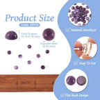 Fashewelry 50Pcs Natural Amethyst Cabochon Stone Half Round Beads 6mm Tiny Flat Back Gemstone Chakra Healing Crystal Cover Cabs for Jewelry Making - color: 1-Amethyst, size: 6x3~4mm