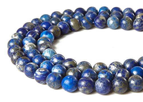 45pcs 8mm Natural Lapis Lazuli Beads Gemstone Beads Round Loose Beads for Jewelry Making - color: Lapis Lazuli, size: 8mm