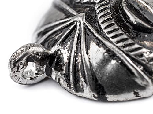 TheBeadChest Round African Silver Mask Pendant (58x62mm): Genuine West African Mask Design for DIY Jewelry & Necklaces - color: Silver, size: Medium (58x62mm)