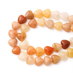 10mm Natural Yellow Aventurine Stone Beads Heart Shape DIY Loose Gemstone Energy Healing Crystal Charms for Jewelry Making Handmade - color: Yellow Aventurine