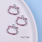 16-Pcs Crystal Jewelry Making Charms Silver Pendant Charm For Women Making Jewelry Crafts Rhinestone Charms - color: Cats