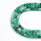 Natural Gemstone Round Loose Beads for Jewelry Making DIY Crystal Energy Healing 1 Strand 15" (Green Stripe Agatre, 4mm (15"/Strand)) - color: Green Stripe Agate, size: 4mm (15"/Strand)