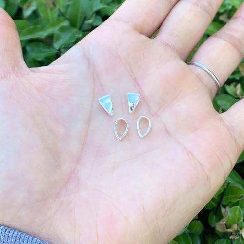 10pcs Adabele Authentic 925 Sterling Silver Hypoallergenic Pendant Clasp Soldered Folding Donut Bail Loop 8mm x 5mm for DIY Craft Jewelry Making SS181-3 - color: Sterling silver, size: 8mm x 5mm - 10pcs