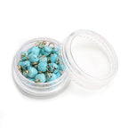 Beadia Natural Faceted Cube Stone Charms 4mm 30pcs with Untarnish Metal Accessories Loose Square Beads for DIY Jewelry Making - color: Blue Turquoise
