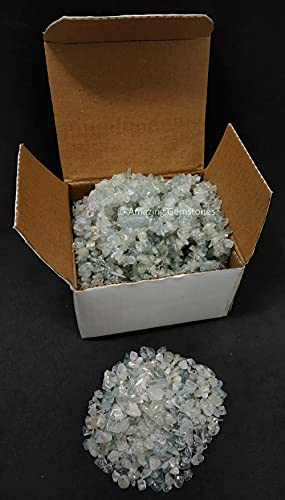 Crushed Aquamarine Pre Drilled Crystal Chips Beads for Bracelets Making, DIY Handmade Natural Healing Crystals (25 Inch Strand) - color: Aquamarine