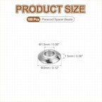 PATIKIL 100Pcs Stainless Steel Saucer Beads 1.5mm Hole Small Saucer Spacer Beads for DIY Jewelry Making Earrings Bracelets Necklaces Crafts, Silver - size: 1.5 x 3 x 1.5mm (L x W x H)