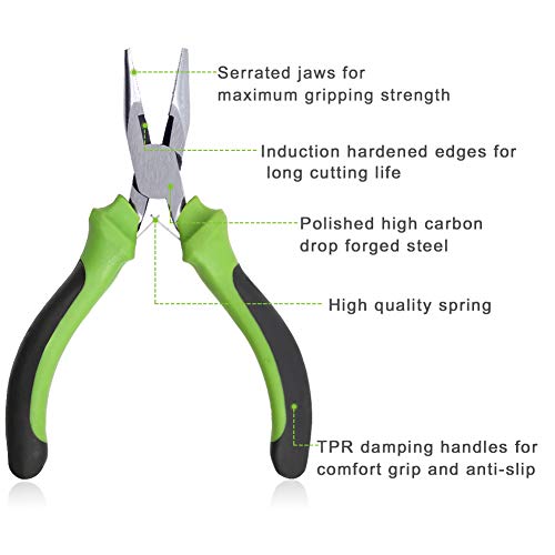 SPEEDWOX Mini Long Nose Pliers 4-1/2 Inches Precision Wire Cutters with Spring Fine Beading Pliers Precision Jewelry Making Tool Hobby Craft DIY - style: Long Nose Pliers