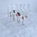 Earring Hanger Rack with 8 Mini Coat Hangers, Acrylic Earring Holder Display Stand, Ear Studs Hanging Earrings Organizer For Women Girls, Transparent - color: Transparent
