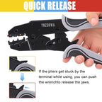 YNZDRWA Crimping Tool for Heat Shrink Connectors, Upgraded Wire Crimper Tool, Ratcheting Wire Terminal Crimper - Crimping Pliers - Ratchet Terminal Crimper for 10 to 22 AWG Wire