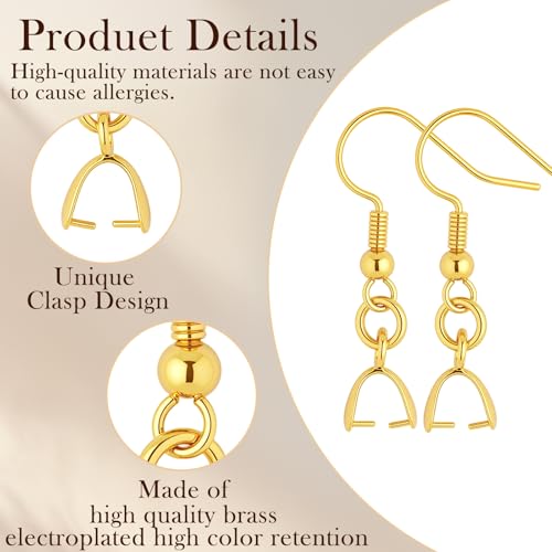 180PCS Earring Making Kits 14K Gold Earring Hooks Hypoallergenic Ear Wires Fish Hook for DIY Jewelry Making Bulk Pack - color: 14k Gold
