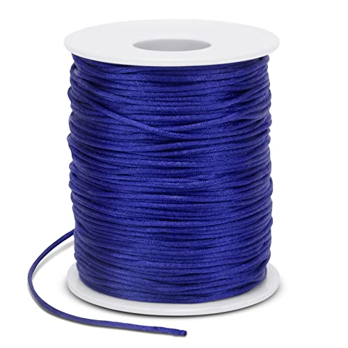 1.5mm Nylon Cord 328 Feet Satin Cord Nylon String for Bracelets, Bracelet Thread Bead String for Jewelry Making, Necklace, Chinese Knotting, Beading, DIY Crafts (Royal Blue) - color: Royal Blue, size: 1.5mm x 328 Feet