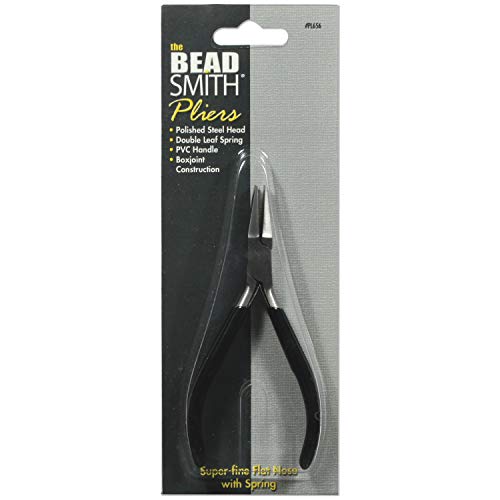 The Beadsmith Flat Nose Pliers – Extra Fine Tips – 4.5 inches (114mm) – PVC Grip Handle with Double Leaf Springs – Jewelry Making Tool for Creating Bracelets, Earrings and Necklaces - style: Flat Nose