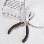 Beadthoven 1Set Flat Nose Pliers 5 Inch Smooth Jaw Pliers for Jewelry Making Wire Rapping Bending Gunmetal - color: Gunmetal, size: Flat Nose Pliers