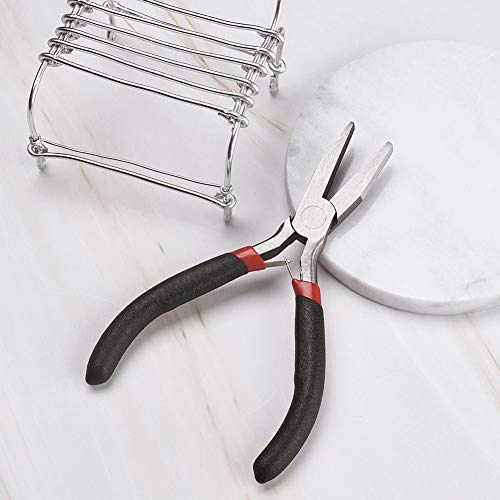 Beadthoven 1Set Flat Nose Pliers 5 Inch Smooth Jaw Pliers for Jewelry Making Wire Rapping Bending Gunmetal - color: Gunmetal, size: Flat Nose Pliers