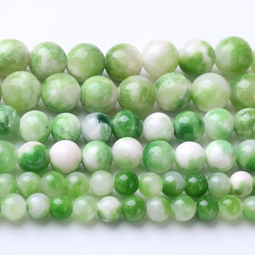 Green Persian Jade Stone Beads for Jewelry Making Gemstone Round Crystal Bracelet Necklace1 Strand 15.5inch 60PCS 6MM - color: Green Persian jade, size: 6MM