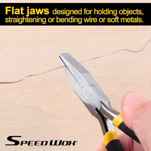 SPEEDWOX Duck Bill Fine Pliers - Flat Nose Chain Nose Pliers for Jewelry Making - 5 Inch Mini Precision Smooth Flat Jaws Non-slip Damping Handles - size: Flat Nose Pliers