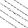 FaithHeart Stainless Steel Chains for Men, Silver/Black/14K Gold Plated Snake/Wheat/Box/Rope/Rolo Chain Necklace 16-30 Inches with Delicate Gift Box - color: 01. Snake Chain-Silver, size: Length 18 Inches