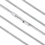 FaithHeart Stainless Steel Chains for Men, Silver/Black/14K Gold Plated Snake/Wheat/Box/Rope/Rolo Chain Necklace 16-30 Inches with Delicate Gift Box - color: 01. Snake Chain-Silver, size: Length 18 Inches