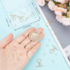 Beebeecraft 1 Box 10Pcs T-bar Closure Connectors 18K Gold Plated Smooth Ring Toggle Clasp End Clasps Connector Sets with 20Pcs Open Jump Rings for DIY Jewellery Making Necklace Bracelet - color: #5 10 sets