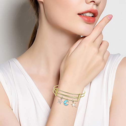 UPINS 60Pcs Gold Expandable Bangle Bracelets Adjustable Wire Blank Women Bracelets for DIY Jewelry Making - color: Gold