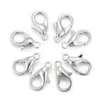 HDSupplies 100 Pieces - Lobster Clasps - Silver Tone - 10x6mm / 1mm Hole - color: Silver Tone, size: 10x6mm