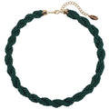 Bocar Fashion Seed Beads Statement Collar Necklace for Women (NK-10408) - color: Deep green