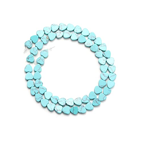 6mm Natural Turquoise Stone Beads Heart Shape Cute Fine Gems Spacer Beads Fit Jewelry Making DIY Exquisite Necklace Bracelet Accessory - color: Turquoise
