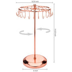 MyGift Freestanding Copper Tone Metal Rotating Jewelry Stand Organizer Display Tree with 24 Hooks for Bracelets, Necklaces, Hoop Earrings - color: Copper