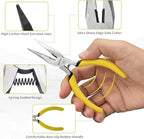 BOOSDEN 5" Needle Nose Pliers 2-Pack, Small Jewelry Pliers Set with Side Cutter, Mini Precision Pliers for Beginner Jewelry Making, Electronics Repair, DIY Crafts - Essential Home Tool Kit - size: 5''-2 pack