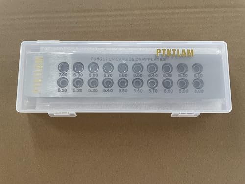 Jewelry Wire Drawplate Carbide Steel Round Draw Plate for Jewelry Wire Making (5.1-7.0mm, 20 Holes) - size: 5.1-7.0mm, 20 Holes