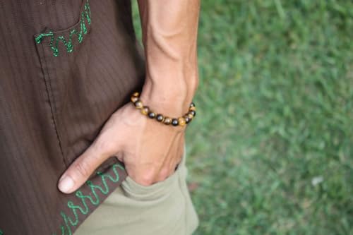 Rose Quartz Bracelet - 8mm Healing Crystal for Love, Unisex - color: 04: Yellow Tiger, style: A: 6-6.4 inches