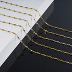 KYUNHOO 13 Feet Rhombus Link Necklace Chains Bulk on Spool Solid Stainless Steel Gold Chain for Jewelry Making with Jump Rings and Lobster Clasps - color: Rhombic Gold