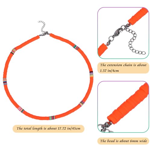 12/6/5 PCS Heishi Surfer Choker Summer Beach Clay Bead Bohemian Necklace Set for Women