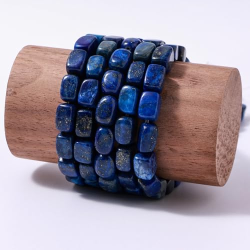 Natural Large Lapis Lazuli Cube Stone Beads 8x11mm 38cm/str Loose Semi Gemstone Stone Square Beads for Making Bracelets Necklace - color: Lapis Lazuli