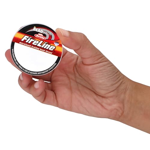 The Beadsmith Fireline by Berkley – Micro-Fused Braided Thread – 8lb. Test, .007”/.17mm Diameter, 15 Yard Spool, Smoke Grey – Super Strong Stringing Material for Jewelry Making and Bead Weaving - color: Smoke Grey, size: 8lb, .007”, 15 Yard