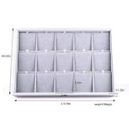 Oirlv Velvet Jewelry Organizer Trays Stackable Showcase Jewelry Display Storage Tray (15 Grids Earrings) - size: 15 Grids Earrings Tray