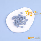 GEM-Inside 28Pcs 8x12mm Natural Blue Anglite Stone Gemstone Faceted Freeform Tube Column Chakra Beads for Jewelry Making Full 15" Strand Power Energy Healing Stone - color: Blue Anglite