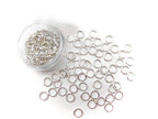 ALL in ONE 15 Gram/300pcs 4mm Silver Plated Open Jump Ring with 5 Gram Storage Box - color: Sliver, size: 4mm