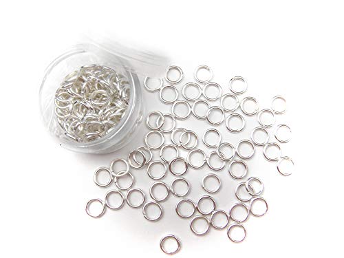ALL in ONE 15 Gram/300pcs 4mm Silver Plated Open Jump Ring with 5 Gram Storage Box - color: Sliver, size: 4mm