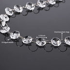 16.5 Feet Hanging Clear 14mm Daimond Acrylic Crystal Garland for Manzanita Tree Centerpiece, Chandelier Bead Lamp Chain, Christmas/Wedding Party Decoration and DIY Craft Jewelry Decoration