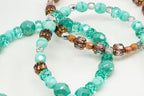 0.9 oz (25g) Gentle Mix of Faceted Fire Polished Czech Glass Beads (Round, Rondelle etc) 4-9mm, Teal Turquoise - color: Turquoise Mix MIX08, size: 25 g