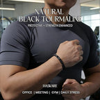 HASKARE Natural Stone Tourmaline Crystal Bracelets for Men, Protection Crystals Raw Black Tourmaline Beads Bracelet, Mens Energy Healing Bracelets for Anxiety, Handmade Beaded Bracelet Gifts for Men