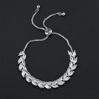 3PCS Tennis Bracelets for Women Set - Stackable Gold & Silver Plated Brass - Round & Marquise Cubic Zirconia - Adjustable & Foldover Clasp - Elegant Jewelry Gift for Her, Mom, Wife, Girlfriend - color: Silver - 3PCS Bracelet Set