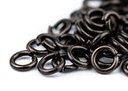The Bead Chest Black 4mm Round Open Jump Rings, Pack of 100 - color: Black, size: 4mm