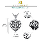 SOULMEET Personalized Silver Locket Necklace That Holds Pictures Photo Keep Someone Near to You, Memorial Custom Lockets Necklaces Letters Engraving for His Her - color: P-Elephant-Black, style: Locket Necklace Only