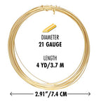 The Beadsmith Half-Round Craft Wire – Soft Temper Jewelry Wire, Gold Color, 21 Gauge, 4 Yards - color: Gold, size: 21 Gauge