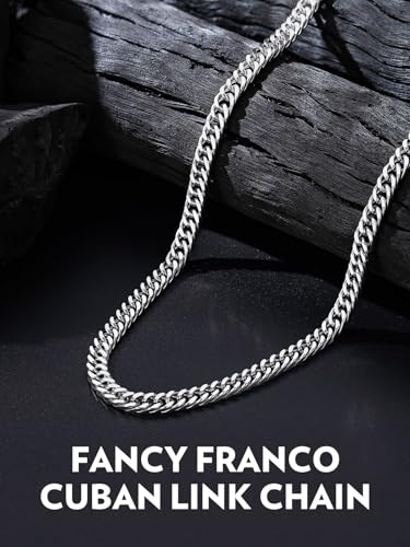 Bandmax Cuban Link Necklace for Men, Stainless Steel Chain, 5/7/10/13.5mm - color: a. 5mm Stainless, size: 30 inch