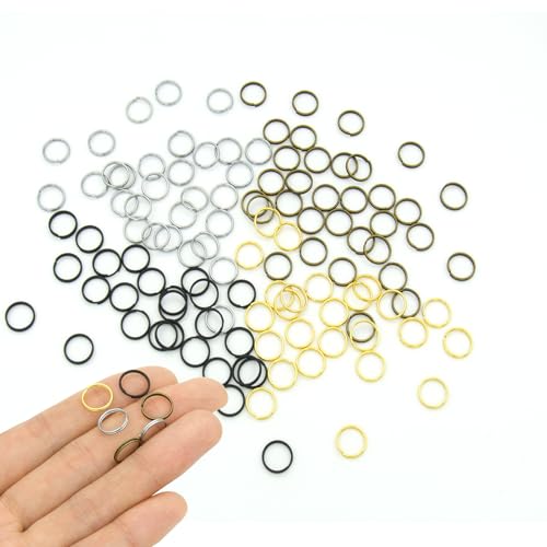 400pcs 10mm Mini Split Jump Ring with Double Loops Small Round Metal Key Rings Connectors for Making Handwork Charms Pendants Key Chains Ornaments DIY Crafts Accessories Mix Colors - color: Mix Colors 10mm 400pcs